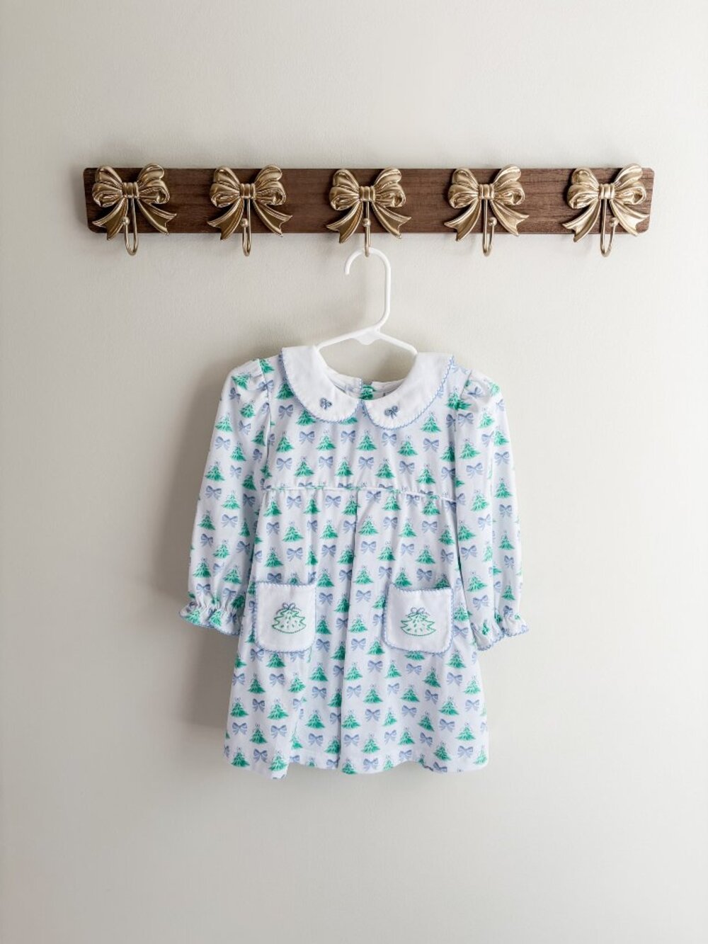 Shrimp and Grits kids girls size 2T Peter Pan collar Christmas dress